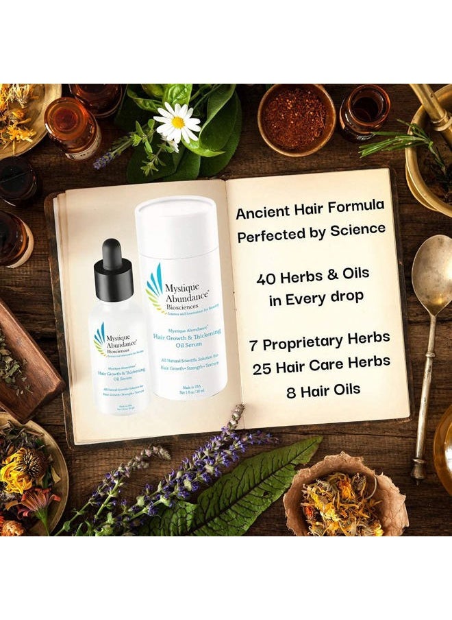 Mystique Abundance - Herbal Hair Growth Oil: Extra Strength Serum for Growth, Anti-Thinning & Hair Fall, Tangle-Free Tresses, Soothe Dandruff, Dry & Itchy Scalp, and Combat Male Pattern Baldness - Image 1