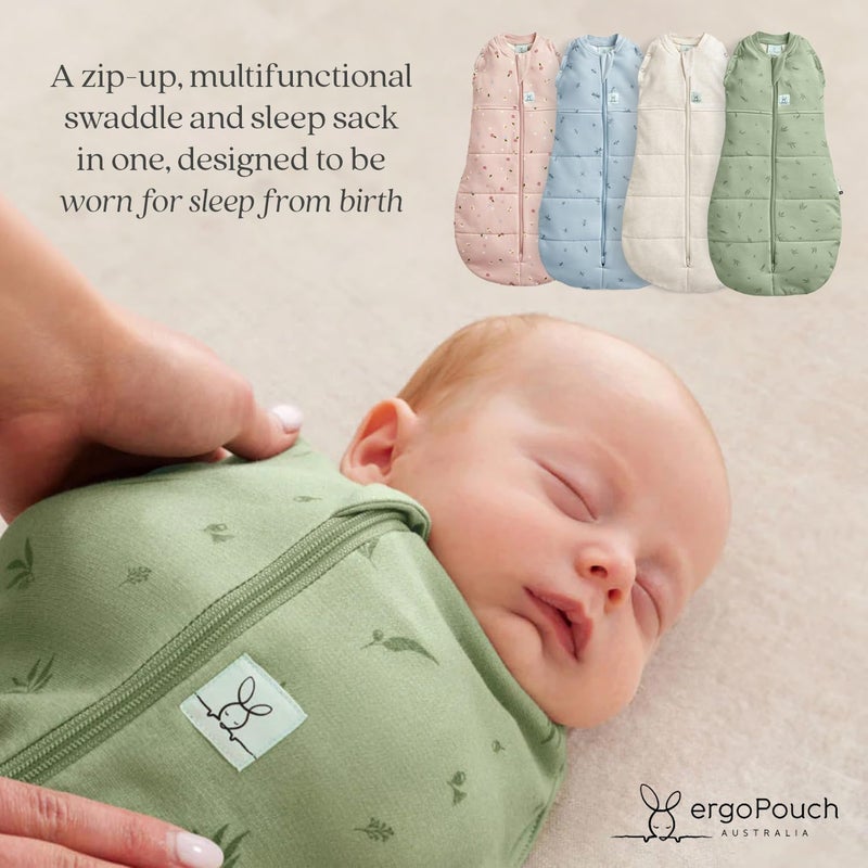 ergoPouch Cocoon Swaddle Sack 1.0 TOG - Baby Sleep Sack, Gentle Snug Fit Helps Calm Startle Reflex, Ideal for Arms In/Out Sleeping, Soft Breathable Fabric for Better Sleep (0-3 Months, Willow) - Image 3