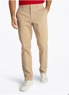 TOMMY HILFIGER Men's Straight Leg Satin Chinos - Cotton, Beige  - Image 1