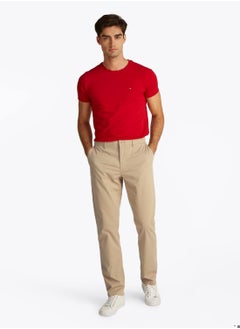 TOMMY HILFIGER Men's Straight Leg Satin Chinos - Cotton, Beige  - Image 2