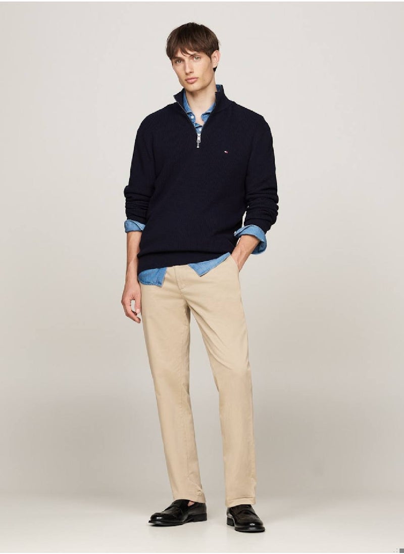 TOMMY HILFIGER Men's Straight Leg Satin Chinos - Cotton, Beige  - Image 5
