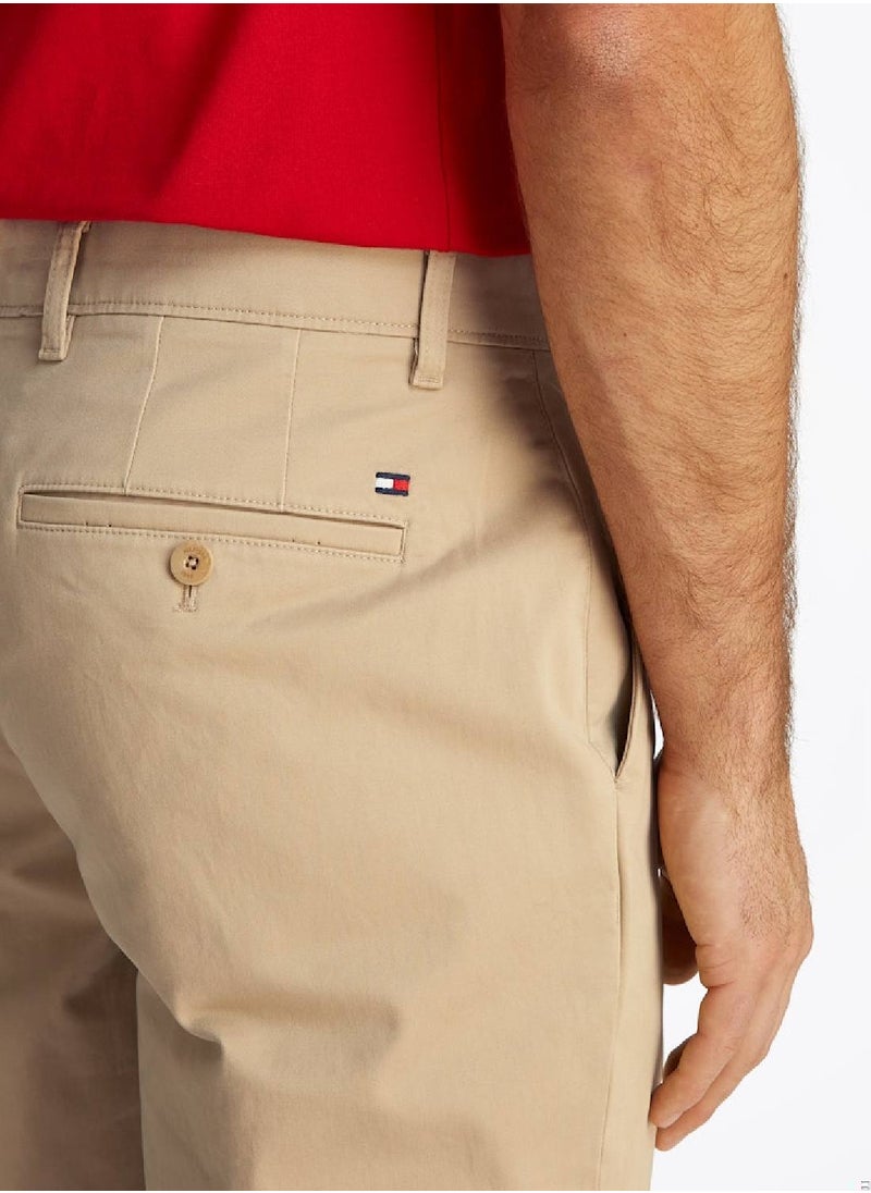 TOMMY HILFIGER Men's Straight Leg Satin Chinos - Cotton, Beige  - Image 4