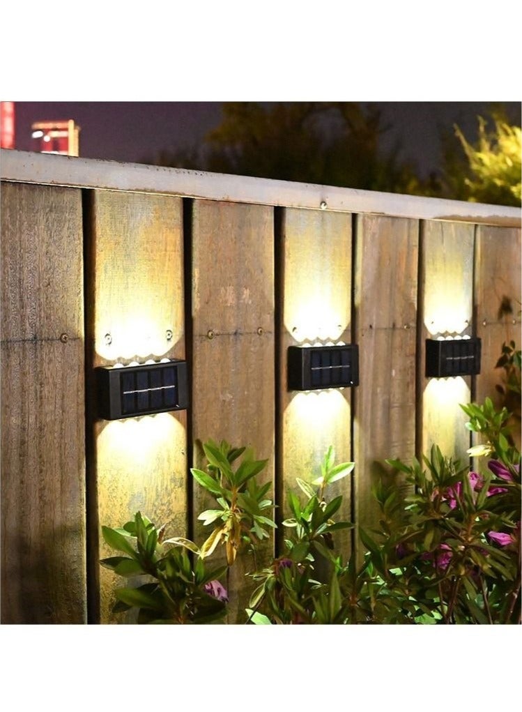 Rewell 2-Pieces 6 Lamp Beads LED Solar Outdoor Waterproof Warm Light Wall Lamps Light the Yard and Garden - Image 2