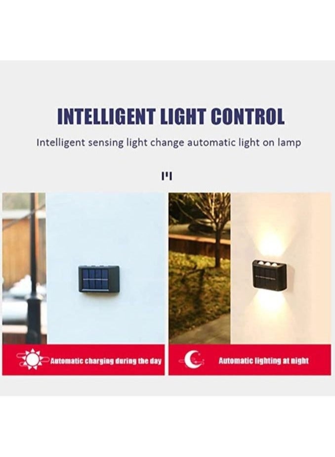 Rewell 2-Pieces 6 Lamp Beads LED Solar Outdoor Waterproof Warm Light Wall Lamps Light the Yard and Garden - Image 4