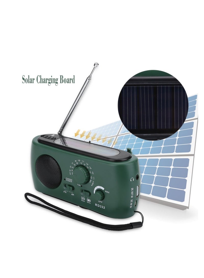 Emergency Weather Radio Multifunction Portable Radio with Solar Charging Hand Crank Battery Operated SOS Alarm Am Fm LED Flashlight for Outdoor Emergency  - Image 5