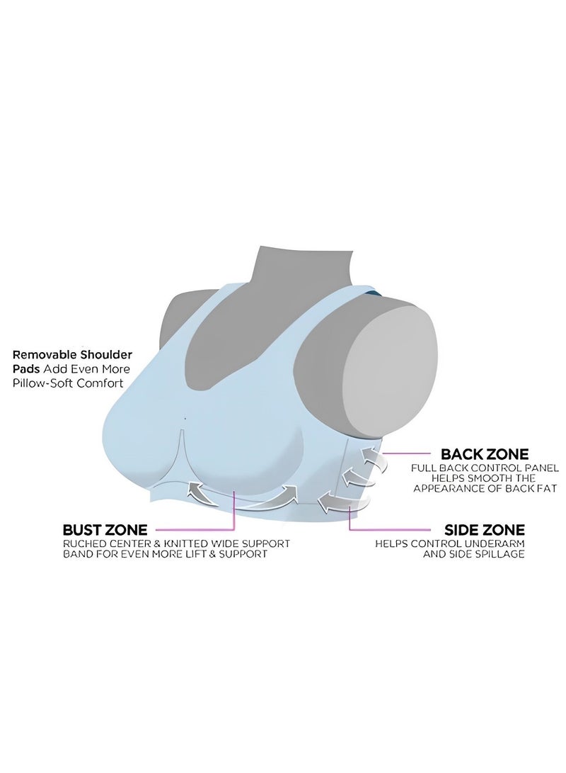 REOCLE Women's Deep Cup Bra Hide Back Fat Full Back Coverage Fashion Bra with Shapewear Push Up Bra Sculpting Uplift Bra Sport Bra - Image 5