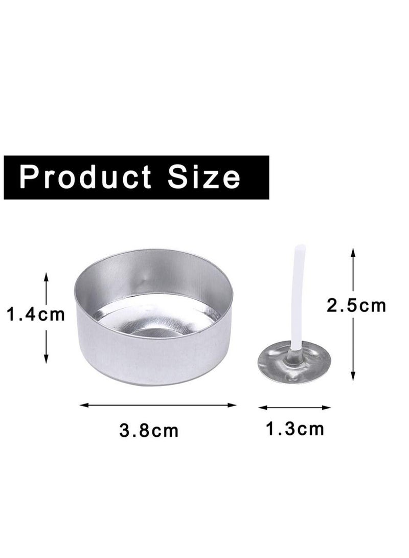 Aluminum Tea Lights Cups 100 Pcs, Metal Tea Light Tins with 100 Pcs Candle Wicks Empty Case Candle Wax Containers for DIY Candles Making Supplies - Image 2