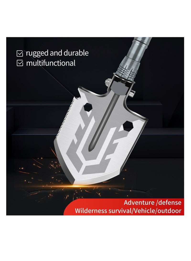 SOLARAE Folding Shovel - Camping Shovel, 23 in 1 Survival Gear and Supplies, Multifunctional Cleaning Shovel, Camping Essentials for Hiking, Camping, Gardening, Dredging, Metal Detecting,Car Emergency - Image 5