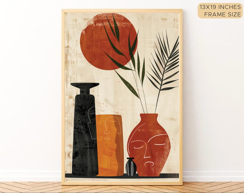 Gamya Boho wall Art Paintings Modern Art Framed Wall Painting for Living Room Bedroom - Wall Posters | Paintings with Frame Set of 3 (14x18 Inches) (Art 3) - Image 4