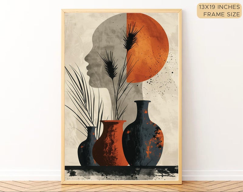 Gamya Boho wall Art Paintings Modern Art Framed Wall Painting for Living Room Bedroom - Wall Posters | Paintings with Frame Set of 3 (14x18 Inches) (Art 3) - Image 2