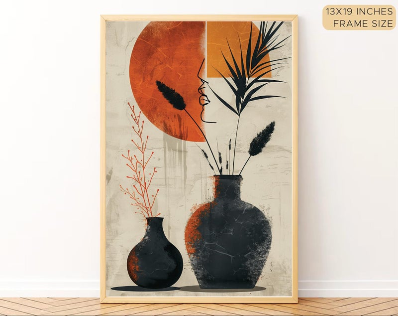 Gamya Boho wall Art Paintings Modern Art Framed Wall Painting for Living Room Bedroom - Wall Posters | Paintings with Frame Set of 3 (14x18 Inches) (Art 3) - Image 3