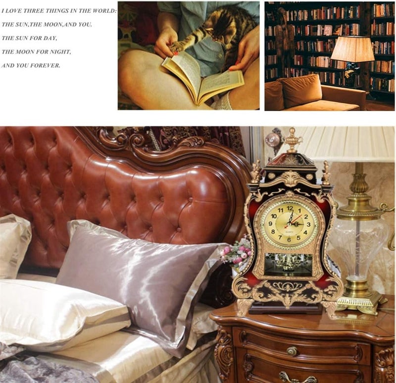 كلاراكو ساعة كلاركو العتيقة، ساعة طاولة مكتب عتيقة على الطراز الأوروبي، ساعة رف الموقد العتيقة تعمل على رف الموقد، غرفة المعيشة، غرفة النوم، المكتب، ديكور سطح المكتب [02] - Image 4