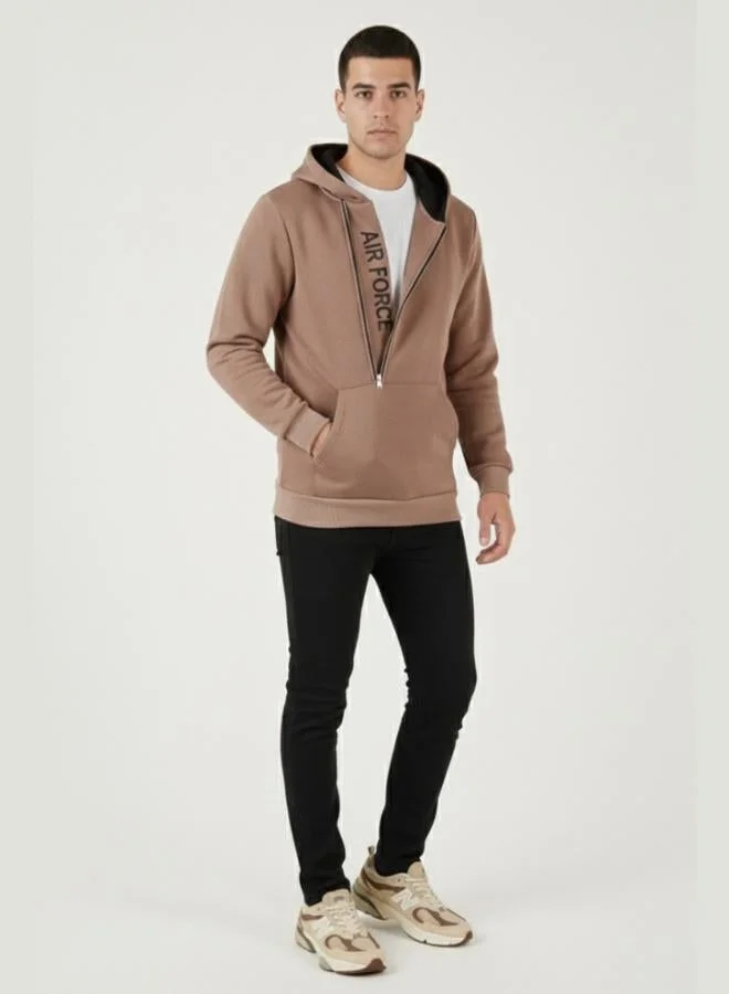 Buratti  Buratti Kangaroo Pocket Zip-Up Hooded Slim Fit Sweatshirt for Men 575707 for Men | Best Price UAE