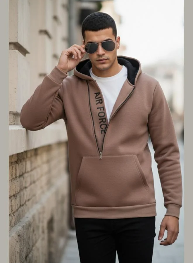 Buratti  Buratti Kangaroo Pocket Zip-Up Hooded Slim Fit Sweatshirt for Men 575707 for Men | Best Price UAE
