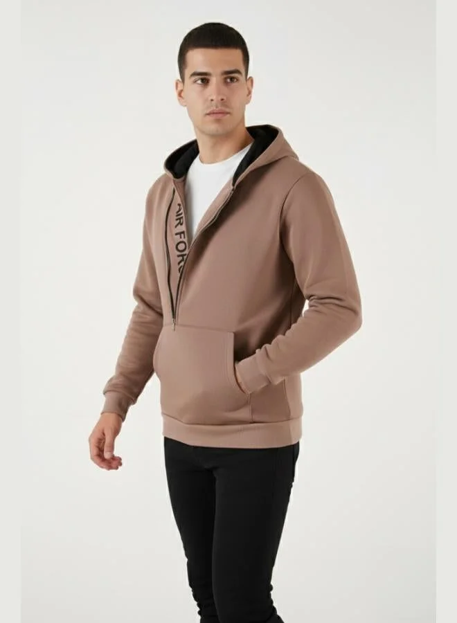 Buratti  Buratti Kangaroo Pocket Zip-Up Hooded Slim Fit Sweatshirt for Men 575707 for Men | Best Price UAE