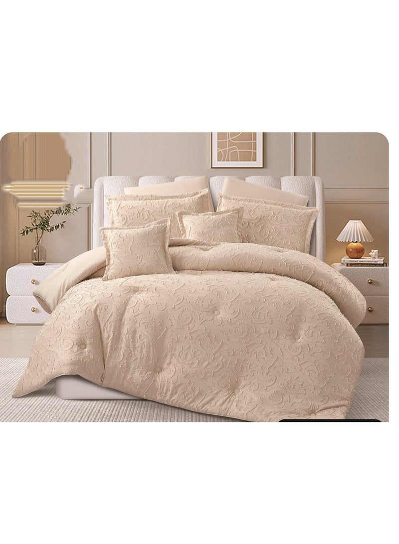 Hayden Summer Microfiber Double Bedspread Set, 8 Pieces, Elegant Design and Luxurious Texture, Size 260+240