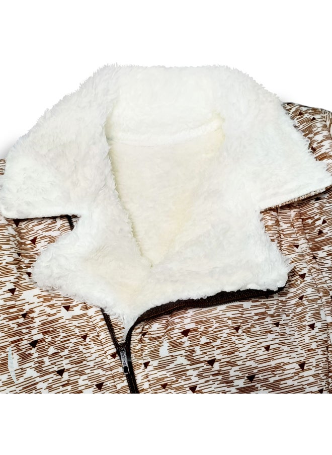 BabyShoora - Baby jumpsuit with a collar, lined with fur on the inside, and a side zipper - Image 1