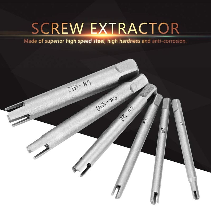 Walfront Tap Extractor 3/4 Flute Broken Head Screw Remover Stripped Tap Extractor Set Steel 3 Types 6 Pcs - Image 5