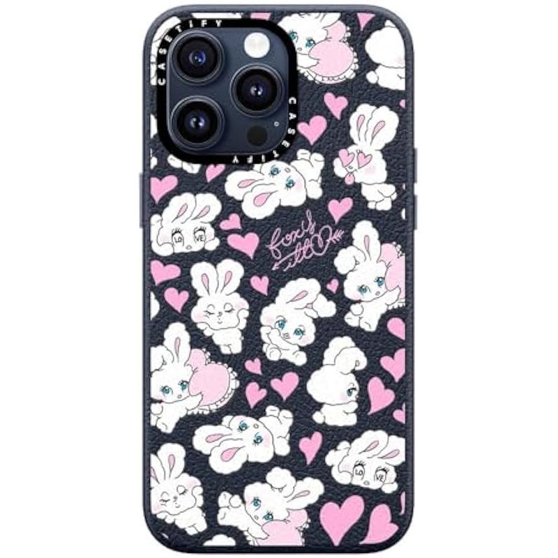 Casetify Pebbled iPhone 15 Pro Max Case 【Textured / 4.9ft Drop Protection/Compatible with Magsafe】 - Cute Prints - Sweetheart Mix - Navy Blue - Image 2