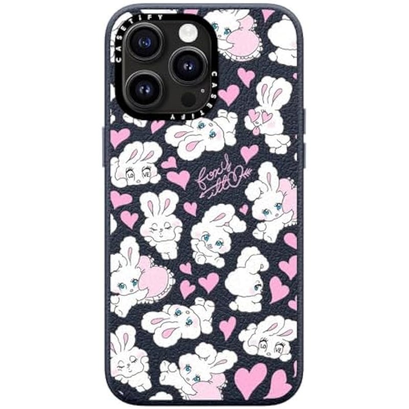 Casetify Pebbled iPhone 15 Pro Max Case 【Textured / 4.9ft Drop Protection/Compatible with Magsafe】 - Cute Prints - Sweetheart Mix - Navy Blue - Image 4