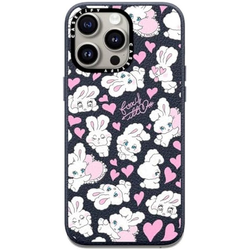 Casetify Pebbled iPhone 15 Pro Max Case 【Textured / 4.9ft Drop Protection/Compatible with Magsafe】 - Cute Prints - Sweetheart Mix - Navy Blue - Image 1