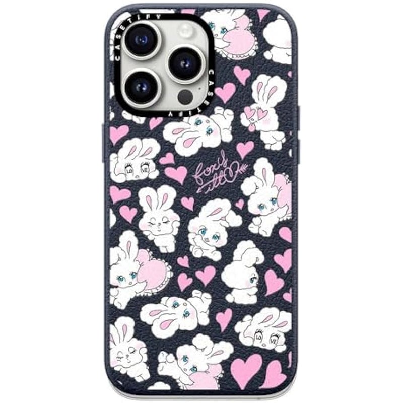 Casetify Pebbled iPhone 15 Pro Max Case 【Textured / 4.9ft Drop Protection/Compatible with Magsafe】 - Cute Prints - Sweetheart Mix - Navy Blue - Image 3