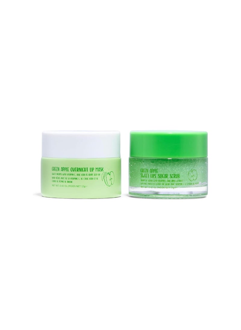 W7 W7 Sweet Dreams Lip Scrub  Overnight Lip Mask Duo  2 Piece Gift Set  Apple Flavour  Exfoliate Condition Soothe  Hydrate 