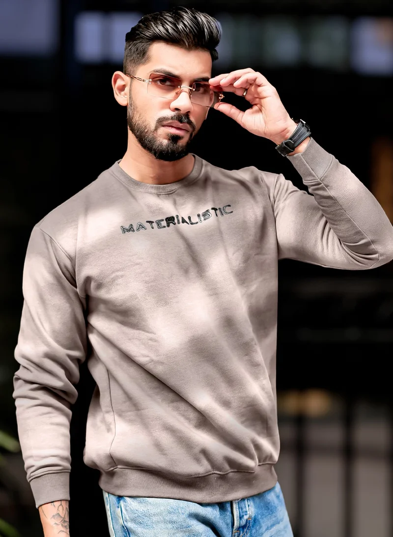 Maniac  Maniac Mens Spray Printed Round Neck Full Sleeve Lite Onion Loopnet Sweatshirt for Men | Best Price UAE