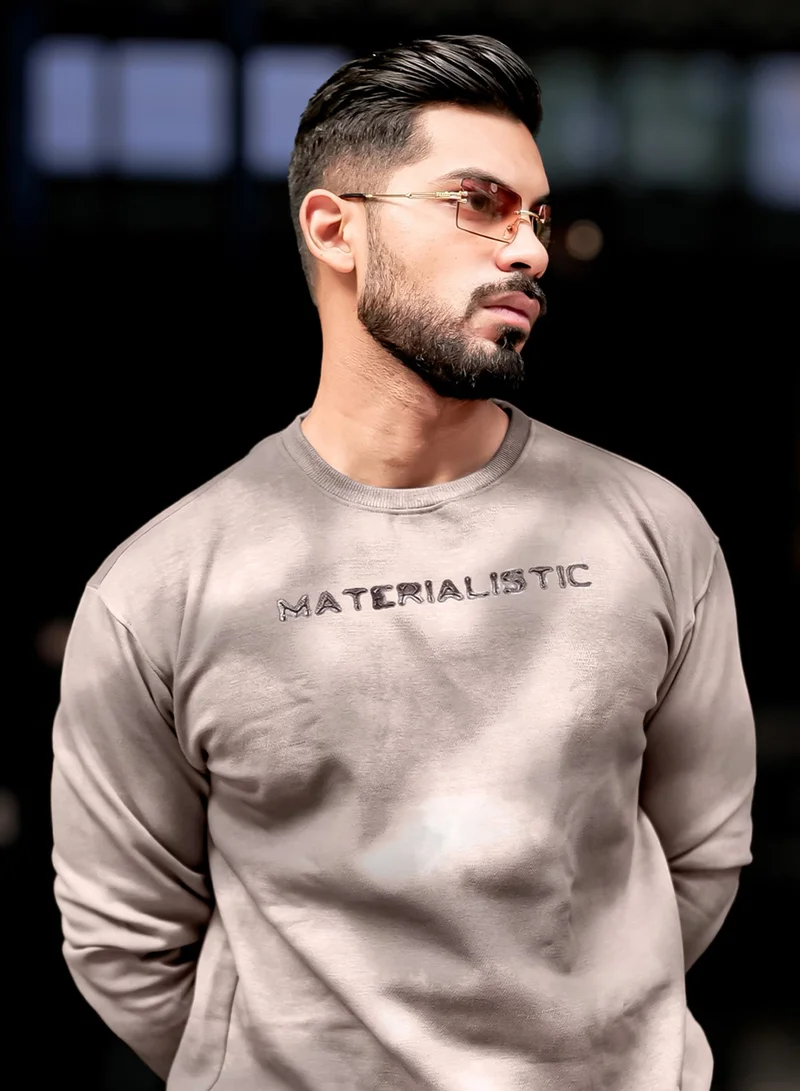 Maniac Maniac Mens Spray Printed Round Neck Full Sleeve Lite Onion Loopnet Sweatshirt