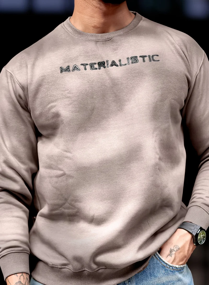 Maniac Maniac Mens Spray Printed Round Neck Full Sleeve Lite Onion Loopnet Sweatshirt