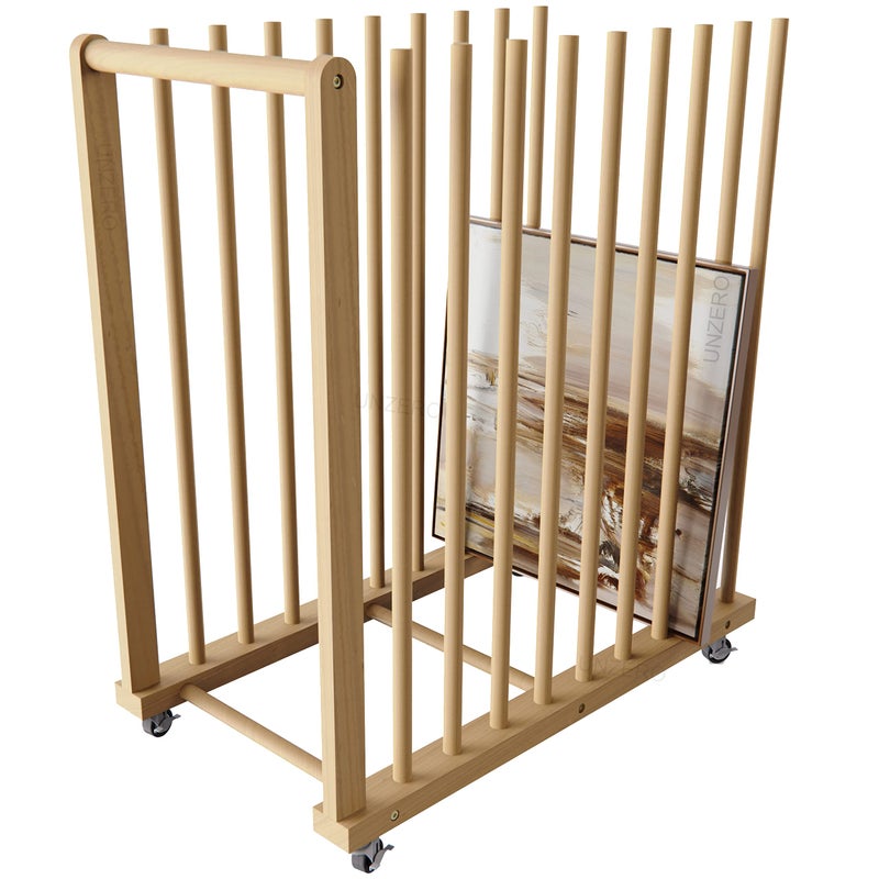 UNZERO Art Storage Rack, Art Canvas Storage, Canvas Boards Rack Art Storage with Handle & Caster Wheels for Drawing Board, Panel, Paper Pad for Art Studios, Artworks, Gallery - Image 1