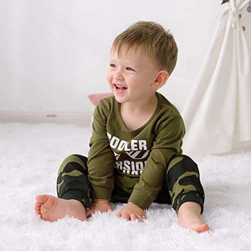 YALLET 18-24 Months Baby Boy Clothes Toddler Fall Winter Outfit Letter Print Long Sleeve Clothing 2PC Infant Hoodie Sweatshirts + Pants Set, Green - Image 4