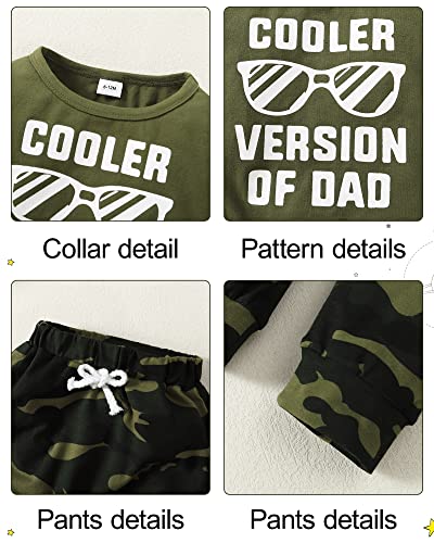 YALLET 18-24 Months Baby Boy Clothes Toddler Fall Winter Outfit Letter Print Long Sleeve Clothing 2PC Infant Hoodie Sweatshirts + Pants Set, Green - Image 5