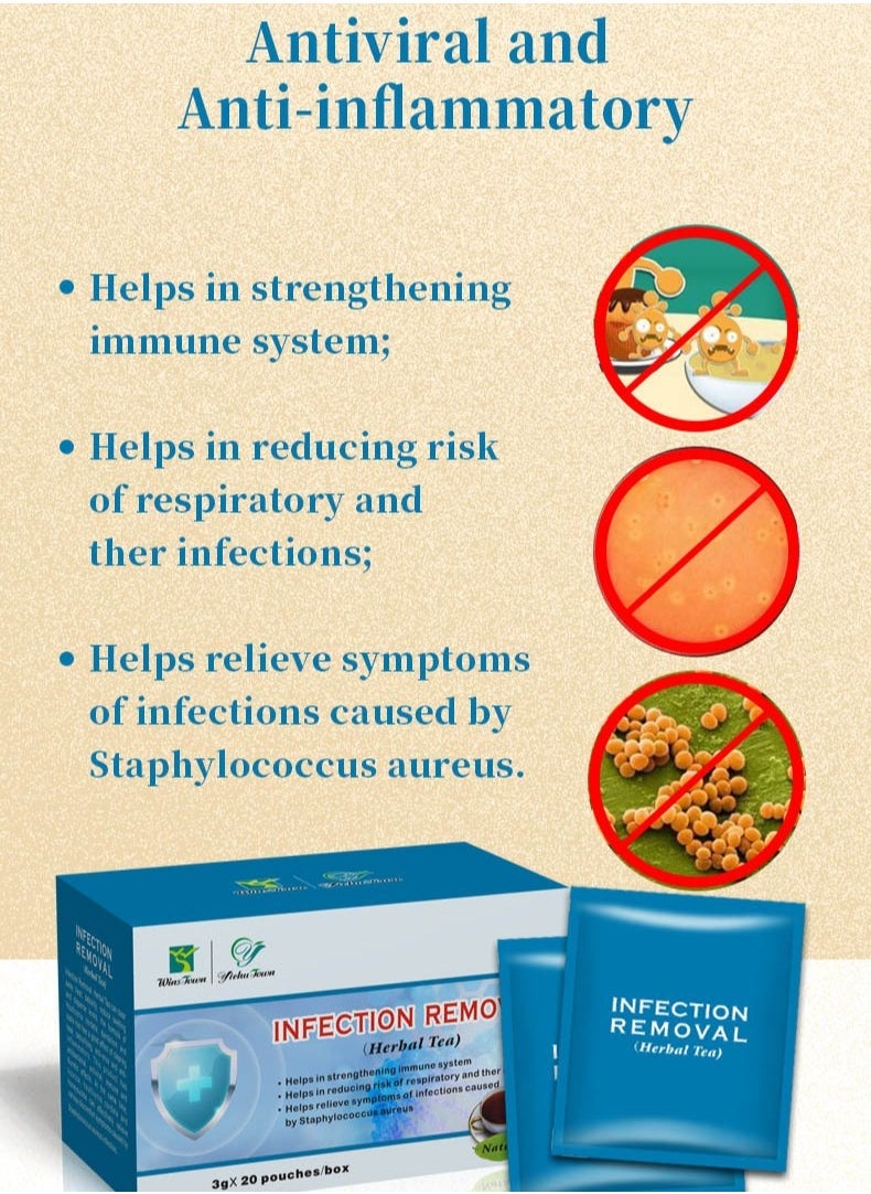 Wins Town Infection Removal Tea, Herbal Heat Clearing Antiviral Tea,Reduce The Risk Of Infection,Develop Immunity From Disease,20 Pouches  - Image 2