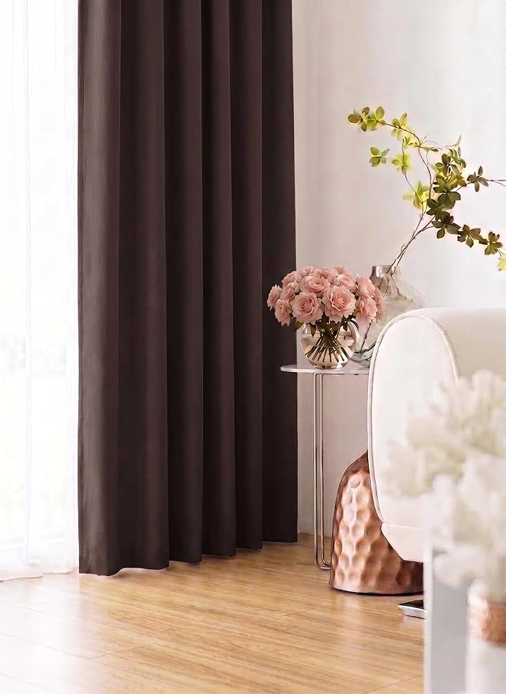 Amali Blackout curtains for living room Decor or bedroom window noise reduction and light blocking with 16 Grommets in 2 panels long 274cm and 127cm - Image 2
