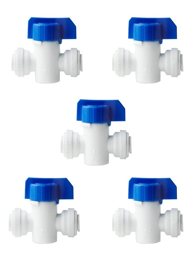 iSpring ABV1KX5 Inline Ball Valve with Quick Fitting 1/4" x 1/4" Fits Most RO Water Systems, White - Image 1