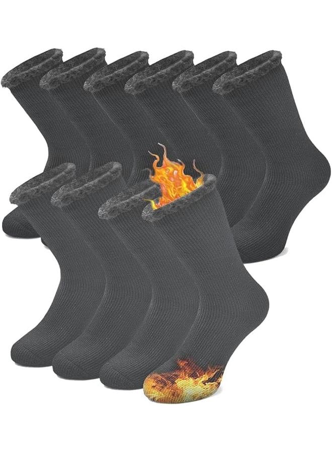 Warm Thermal Socks for Men Women 5 Pairs, Brushed Interior Warm Winter Thick Heavy Insulated Crew Sock Heated Socks For Cold Weather Outdoor Activities - Image 1