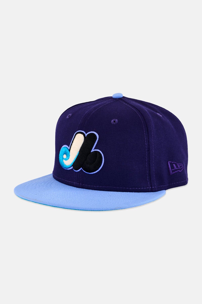 New Era x MLB Men Montreal Expos Fitted Cap, Purple - Image 1