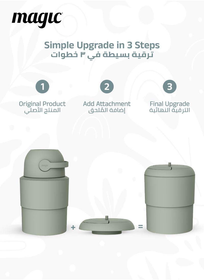 Magic Heka Toilet Waste Lid | Odourless & Telescopic | Fits Heka Diaper Pail | Easy to Use & Clean | 100% Odourless | Eco-friendly & Durable | No Refill Cost | White | 21 x 21 x 10 CM  - Image 4