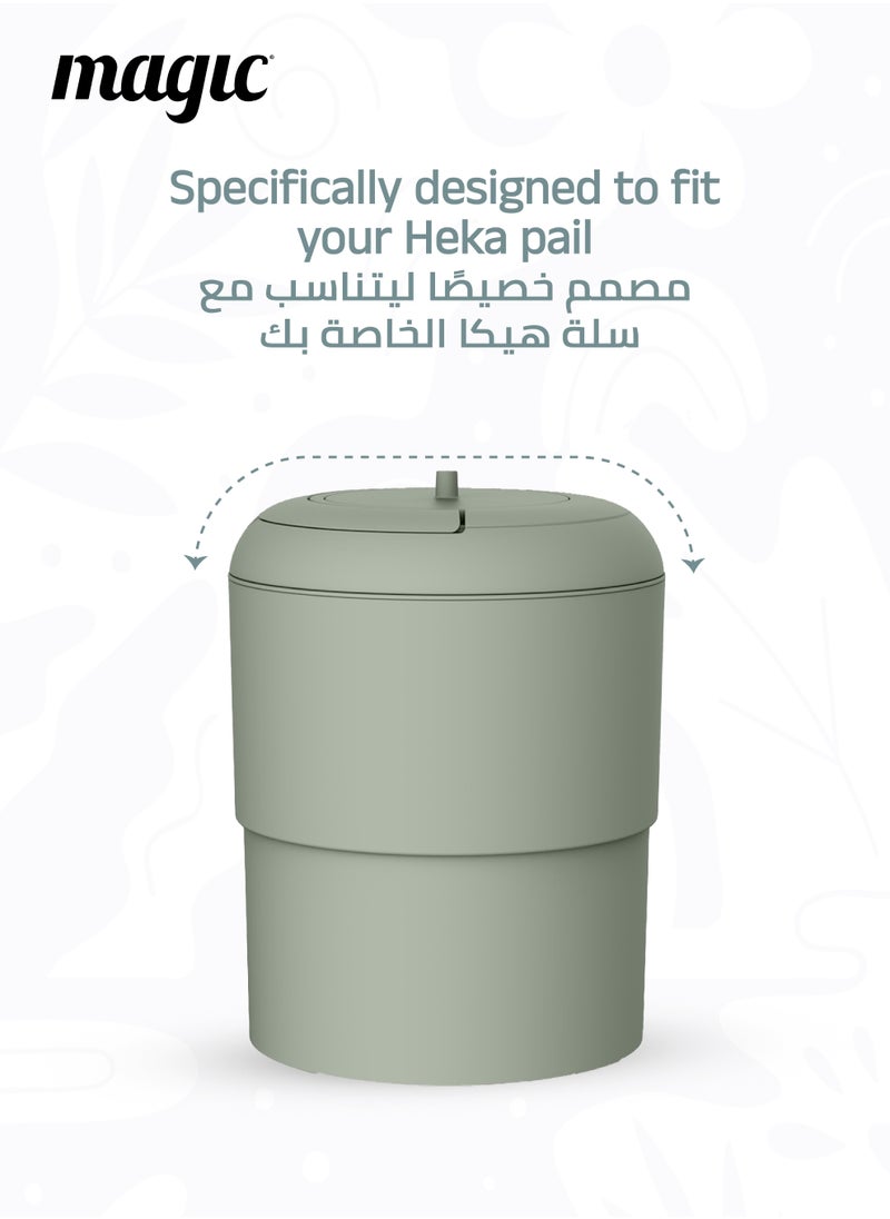 Magic Heka Toilet Waste Lid | Odourless & Telescopic | Fits Heka Diaper Pail | Easy to Use & Clean | 100% Odourless | Eco-friendly & Durable | No Refill Cost | White | 21 x 21 x 10 CM  - Image 5
