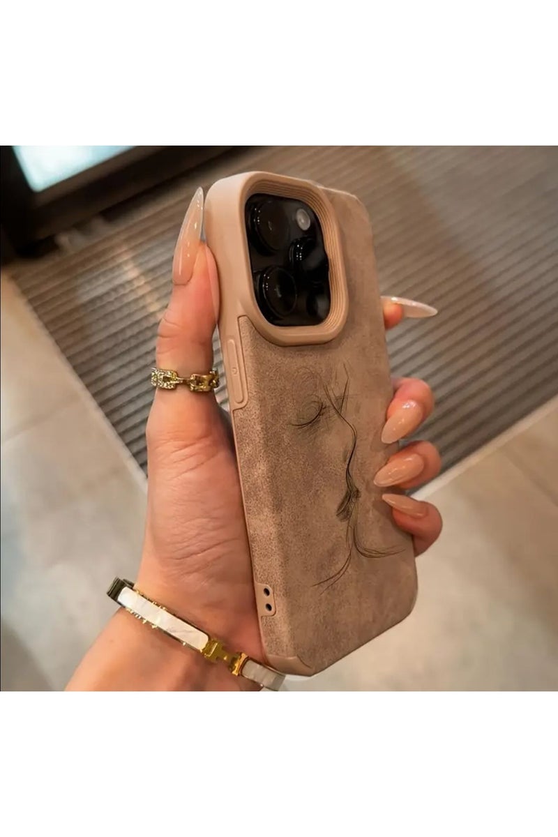 Iphone 15 Pro Max Cover, Lover Design System Suitable for iPhone 15 Pro Max, Light Brown Color. - Image 3