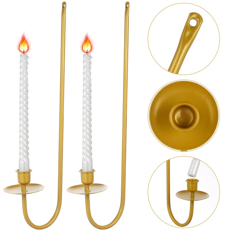 2 Pcs Candle Sconces Wall Candle Holder Metal Candle Holder Decorative Candle Holders Wall Mount Candle Holders For Home - Image 3