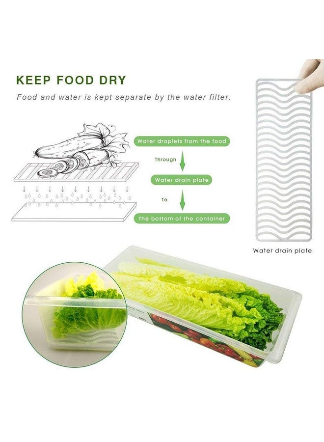 MosQuick® Set of 4 Fridge Storage Containers with drain basket kitchen Storage Box Fridge organiser storage boxes for Radish Fresh Vegetables Durable fridge storage boxes for vegetables 1500ml - Image 5