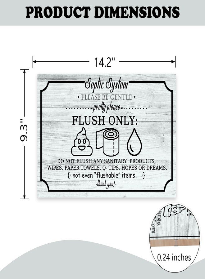 Bolisom Septic System Bathroom Rules Front Door Sign, Funny Wood Hanger Toilet Restroom Home Decor, Farmhouse Rustic Washroom Wooden Wreath Indoor Wall Hanging Decoration - Image 2