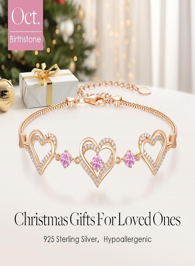 CDE Forever Love Heart Charm Link Bracelet for Women, 925 Sterling Silver Birthstone Bracelet Mother's Day Gift Anniversary Christmas Birthday Jewelry Gifts for Women Wife Her Girlfriend - Image 5
