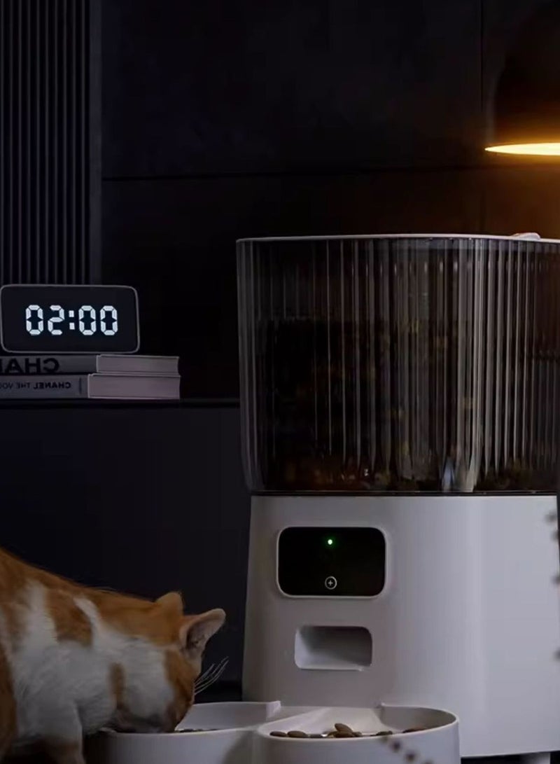 كيدل التلقائي موزع الحبوب الجافة الكلب ، مع اثنين من الفولاذ المقاوم للصدأ وعاء أغذية الحيوانات الأليفة موزع ذكي القط الطاعم ، مع التطبيق واي فاي - Image 5