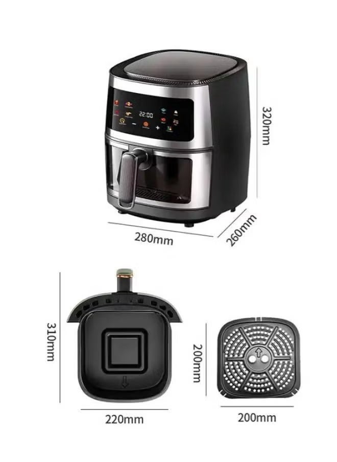 ELTRAZONE 8L Large Capacity Air Fryer – 2400W Powerful Digital Touchscreen Oil-Free Air Fryer for Healthy Baking, Grilling, Roasting | Rapid Hot Air Technology | Easy-to-Clean Non-Stick Basket | Family-Sized Kitchen Appliance - Image 5