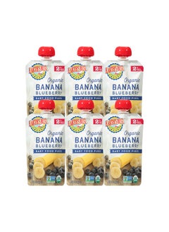 Earth's Best Earth's Best Organic Baby Food Pouches, Stage 2 Fruit Puree for Babies 6 Months and Older, Organic Banana Apple and Blueberry Puree, 4 oz Resealable Pouch (Pack of 6)  - Image 1