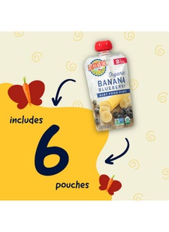 Earth's Best Earth's Best Organic Baby Food Pouches, Stage 2 Fruit Puree for Babies 6 Months and Older, Organic Banana Apple and Blueberry Puree, 4 oz Resealable Pouch (Pack of 6)  - Image 4