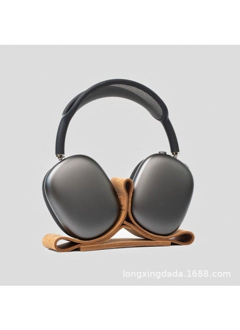 Same-style Headset Wireless Headset Bracket Suitable For Apple AirPods Max Magnetic Leather Bracket-Color:Black Pu Leather-Style:Upgraded Model (built-in Magnet, Can Automatically Sleep)